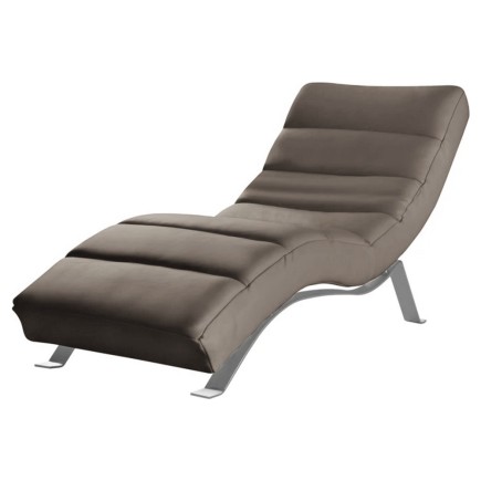 Chaise longue réglable multipositions, en cuir de luxe italien, SWEET, taupe