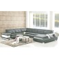 Canapé d'angle cuir buffle italien 7/8 places, BELLISSIMO, gris foncé / blanc , angle gauche, total de la commande: 3118 euros Canapé d'angle cuir buffle italien 7/8 places, BELLISSIMO, gris foncé / blanc , angle gauche, total de la commande: 3118 euros