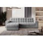 Canapé d'angle convertible, BLENDO en velours Luxe gris, 4 places, angle gauche (vu de face), Gris clair Canapé d'angle convertible, BLENDO en velours Luxe gris, 4 places, angle gauche (vu de face), Gris clair