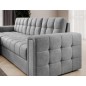 Canapé d'angle convertible, BLENDO en velours Luxe gris, 4 places, angle gauche (vu de face), Gris clair Canapé d'angle convertible, BLENDO en velours Luxe gris, 4 places, angle gauche (vu de face), Gris clair