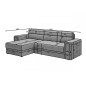 Canapé d'angle convertible, BLENDO en velours Luxe gris, 4 places, angle gauche (vu de face), Gris clair Canapé d'angle convertible, BLENDO en velours Luxe gris, 4 places, angle gauche (vu de face), Gris clair