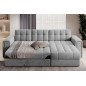 Canapé d'angle convertible, BLENDO - en velours Luxe gris, 4 places, angle droit (vu de face), Gris clair Canapé d'angle convertible, BLENDO - en velours Luxe gris, 4 places, angle droit (vu de face), Gris clair