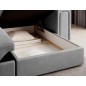 Canapé d'angle convertible, BLENDO - en velours Luxe gris, 4 places, angle droit (vu de face), Gris clair Canapé d'angle convertible, BLENDO - en velours Luxe gris, 4 places, angle droit (vu de face), Gris clair