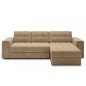 Canapé d'angle convertible, BLENDO - en velours Luxe marron, 4 places, angle droit (vu de face) Canapé d'angle convertible, BLENDO - en velours Luxe marron, 4 places, angle droit (vu de face)