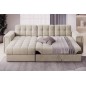 Canapé d'angle convertible, BLENDO en velours Luxe beige clair, 4 places, angle gauche (vu de face) Canapé d'angle convertible, BLENDO en velours Luxe beige clair, 4 places, angle gauche (vu de face)