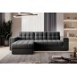 Canapé d'angle convertible, BLENDO en velours Luxe gris foncé, 4 places, angle gauche (vu de face) Canapé d'angle convertible, BLENDO en velours Luxe gris foncé, 4 places, angle gauche (vu de face)