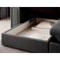 Canapé d'angle convertible, BLENDO en velours Luxe gris foncé, 4 places, angle gauche (vu de face) Canapé d'angle convertible, BLENDO en velours Luxe gris foncé, 4 places, angle gauche (vu de face)
