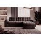 Canapé d'angle convertible, BLENDO - en velours Luxe chocolat, 4 places, angle droit (vu de face)