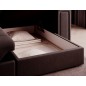 Canapé d'angle convertible, BLENDO - en velours Luxe chocolat, 4 places, angle droit (vu de face)