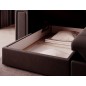 Canapé d'angle convertible, BLENDO en velours Luxe chocolat, 4 places, angle gauche (vu de face)