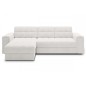 Canapé d'angle convertible, BLENDO en tissu bouclette Luxe - ivoire, 4 places, angle gauche (vu de face) Canapé d'angle convertible, BLENDO en tissu bouclette Luxe - ivoire, 4 places, angle gauche (vu de face)