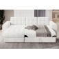 Canapé d'angle convertible, BLENDO en tissu bouclette Luxe - ivoire, 4 places, angle gauche (vu de face) Canapé d'angle convertible, BLENDO en tissu bouclette Luxe - ivoire, 4 places, angle gauche (vu de face)