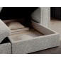 Canapé d'angle convertible, BLENDO en tissu bouclette Luxe gris clair, 4 places, angle droit (vu de face)