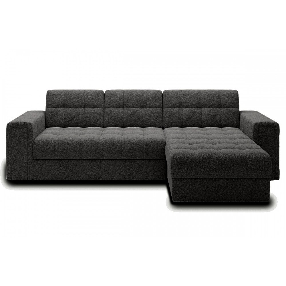 Canapé d'angle convertible, BLENDO en tissu bouclette Luxe anthracite, 4 places, angle droit (vu de face) Canapé d'angle convertible, BLENDO en tissu bouclette Luxe anthracite, 4 places, angle droit (vu de face)
