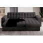 Canapé d'angle convertible, BLENDO en tissu bouclette Luxe anthracite, 4 places, angle droit (vu de face) Canapé d'angle convertible, BLENDO en tissu bouclette Luxe anthracite, 4 places, angle droit (vu de face)