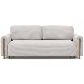 Canapé 3 places convertible ARCADIO en velours côtelé Luxe beige clair