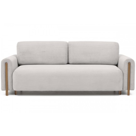 Canapé 3 places convertible ARCADIO en velours côtelé Luxe beige clair