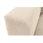 Canapé d'angle en velours cotelé Luxe beige BERLINO, 5 places, angle droit (vu de face), Beige clair