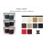 Ensemble de 2 poufs rond en cuir, couleurs personnalisées Ensemble de 2 poufs rond en cuir, couleurs personnalisées