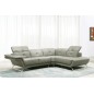 Canapé d'angle en cuir italien 5 places MODERNI, gris clair, angle droit Canapé d'angle en cuir italien 5 places MODERNI, gris clair, angle droit