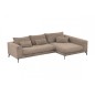Canapé d'angle en velours cotelé Luxe marron BERLINO, 5 places, angle droit (vu de face) Canapé d'angle en velours cotelé Luxe marron BERLINO, 5 places, angle droit (vu de face)
