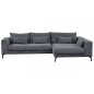 Canapé d'angle en velours cotelé Luxe gris foncé BERLINO, 5 places, angle droit (vu de face) Canapé d'angle en velours cotelé Luxe gris foncé BERLINO, 5 places, angle droit (vu de face)