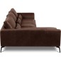 Canapé d'angle BERRY 100% TOUT cuir italien de prestige, marron, angle gauche, Chocolat, 5 places