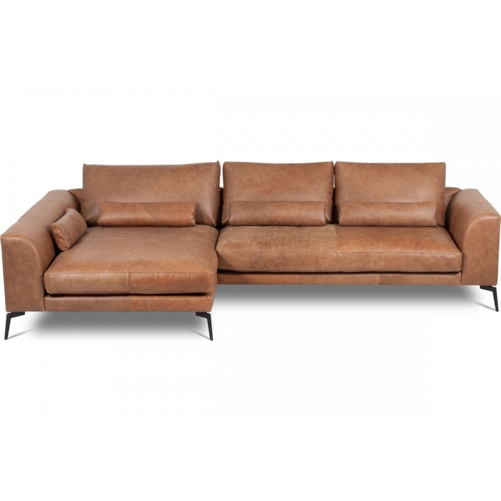 Canapé d'angle BERRY 100% TOUT cuir italien de prestige, marron, angle gauche, 5 places Canapé d'angle BERRY 100% TOUT cuir italien de prestige, marron, angle gauche, 5 places