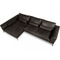 Canapé d'angle BERRY 100% TOUT cuir italien de prestige, noir, angle gauche, 5 places