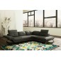 Canapé d'angle en cuir Prestige italien 5 places MODERNI, gris foncé, angle droit Canapé d'angle en cuir Prestige italien 5 places MODERNI, gris foncé, angle droit