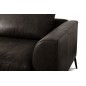 Canapé d'angle BERRY 100% TOUT cuir italien de prestige, noir, angle gauche, 5 places