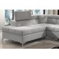 - Canapé d'angle convertible - ERNEST - en tissu luxe 5 places, gris, angle gauche (vu de face) - Canapé d'angle convertible - ERNEST - en tissu luxe 5 places, gris, angle gauche (vu de face)