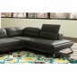 Canapé d'angle en cuir Prestige italien 5 places MODERNI, gris foncé, angle droit Canapé d'angle en cuir Prestige italien 5 places MODERNI, gris foncé, angle droit