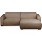 Canapé d'angle avec relax électrique en velours cotelé REVANO, marron, angle droit, 3 places Canapé d'angle avec relax électrique en velours cotelé REVANO, marron, angle droit, 3 places