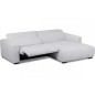Canapé d'angle avec relax électrique en velours cotelé REVANO, gris clair, angle droit, 3 places Canapé d'angle avec relax électrique en velours cotelé REVANO, gris clair, angle droit, 3 places