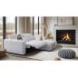 Canapé d'angle avec relax électrique en velours cotelé REVANO, gris clair, angle droit, 3 places Canapé d'angle avec relax électrique en velours cotelé REVANO, gris clair, angle droit, 3 places