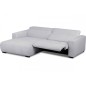 Canapé d'angle avec relax électrique en velours cotelé REVANO, gris clair angle gauche, 3 places Canapé d'angle avec relax électrique en velours cotelé REVANO, gris clair angle gauche, 3 places