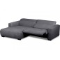 Canapé d'angle avec relax électrique en velours cotelé REVANO, gris foncé, angle gauche, 3 places Canapé d'angle avec relax électrique en velours cotelé REVANO, gris foncé, angle gauche, 3 places
