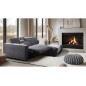 Canapé d'angle avec relax électrique en velours cotelé REVANO, gris foncé, angle droit, 3 places Canapé d'angle avec relax électrique en velours cotelé REVANO, gris foncé, angle droit, 3 places