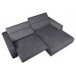 Canapé d'angle avec relax électrique en velours cotelé REVANO, gris foncé, angle droit, 3 places Canapé d'angle avec relax électrique en velours cotelé REVANO, gris foncé, angle droit, 3 places