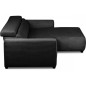 Canapé d'angle avec relax électrique en velours cotelé REVANO, noir, angle droit, 3 places