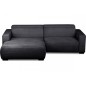 Canapé d'angle avec relax électrique , velours cotelé REVANO, noir, angle gauche, 3 places Canapé d'angle avec relax électrique , velours cotelé REVANO, noir, angle gauche, 3 places
