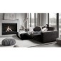 Canapé d'angle avec relax électrique , velours cotelé REVANO, noir, angle gauche, 3 places Canapé d'angle avec relax électrique , velours cotelé REVANO, noir, angle gauche, 3 places