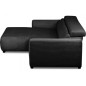 Canapé d'angle avec relax électrique , velours cotelé REVANO, noir, angle gauche, 3 places Canapé d'angle avec relax électrique , velours cotelé REVANO, noir, angle gauche, 3 places