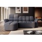 - Canapé d'angle profondeur réglable BENSON velours Luxe gris foncé 4-5 places, angle gauche (vu de face) - Canapé d'angle profondeur réglable BENSON velours Luxe gris foncé 4-5 places, angle gauche (vu de face)