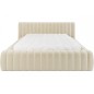 Lit double avec coffre CARINO VELOURS de qualité luxe capitonné, beige clair, 180x200