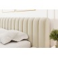 Lit double avec coffre CARINO VELOURS de qualité luxe capitonné, beige clair, 180x200