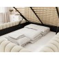 Lit double avec coffre CARINO VELOURS de qualité luxe capitonné, beige clair, 160x200