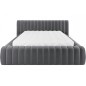 Lit double avec coffre CARINO VELOURS de qualité luxe capitonné, gris foncé, 140x200 Lit double avec coffre CARINO VELOURS de qualité luxe capitonné, gris foncé, 140x200
