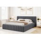 Lit double avec coffre CARINO VELOURS de qualité luxe capitonné, grs foncé, 180x200, Gris foncé Lit double avec coffre CARINO VELOURS de qualité luxe capitonné, grs foncé, 180x200, Gris foncé